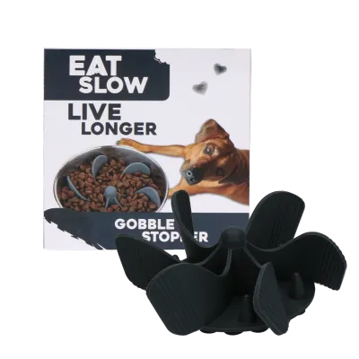 Eat Slow Live Longer Gobble Stopper Grau