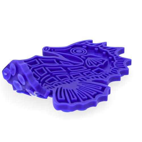 Eat Slow Live Longer Lick Mat Seahorse Blau