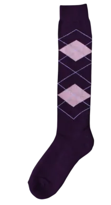 Kniestrumpf RE kariert lila/rosa 43-46