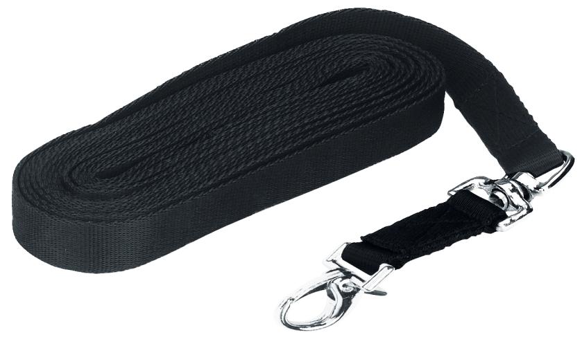Longierleine lux schwarz mit Karabiner
