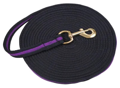 Longierleine soft lux schwarz mit Verschluss 8 m Lila