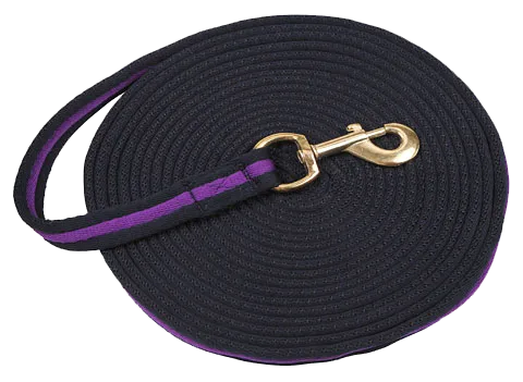 Longierleine soft lux schwarz mit Verschluss 8 m Lila
