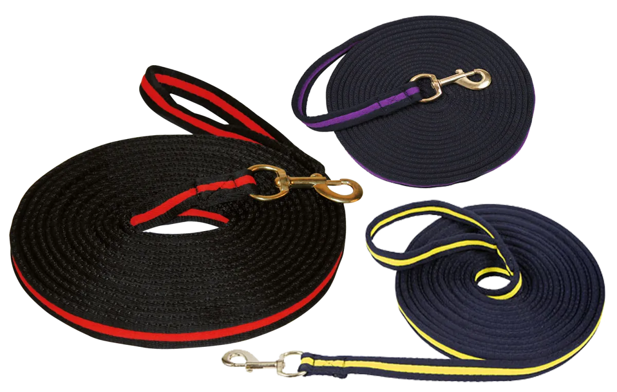 Longierleine soft lux schwarz mit Verschluss 8 m Lila