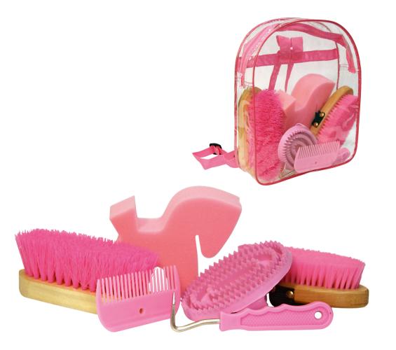 putzset-mit-7-produkten-in-transparentem-rucksack-rosa-147302