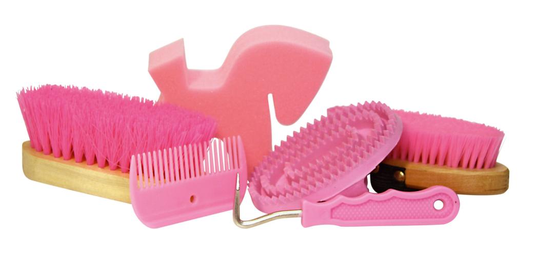 Putzset mit 7 Produkten in transparentem Rucksack Rosa