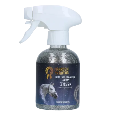 Paardenpraat TV Glitter Glamour Spray Silber