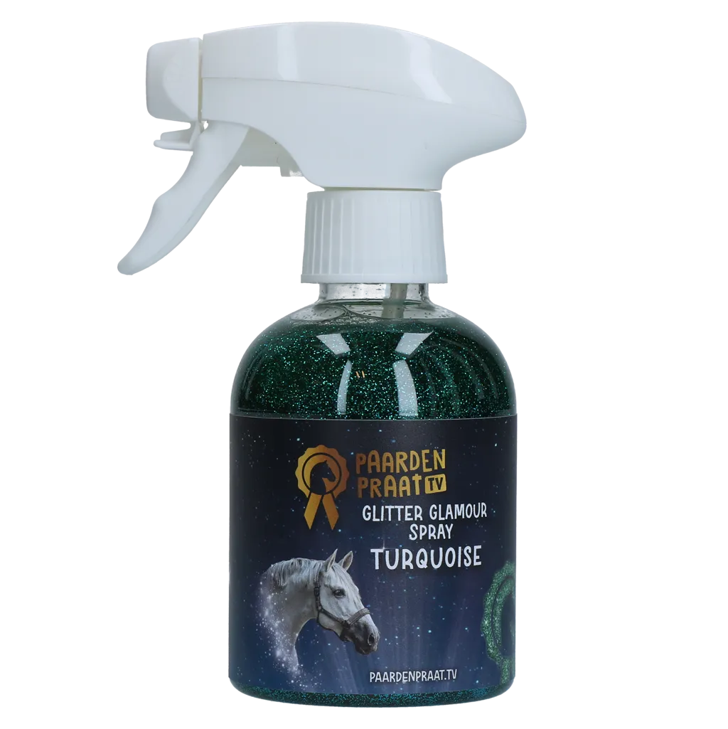Paardenpraat TV Glitter Glamour Spray Türkis