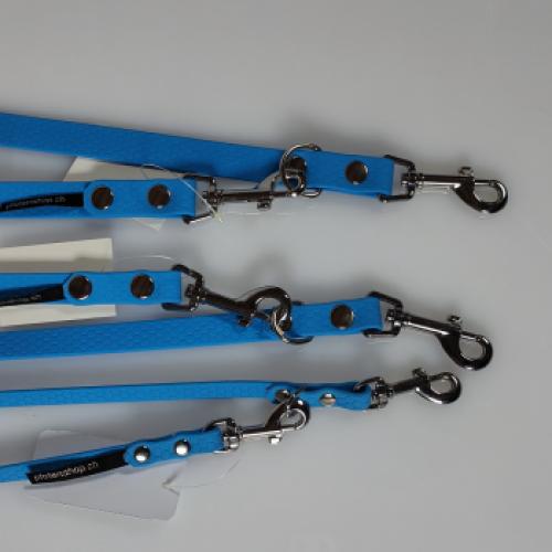 Hexagon Hundeleine 3-fach verstellbar (Polizeileine) – rutschfest & langlebig hellblau lila