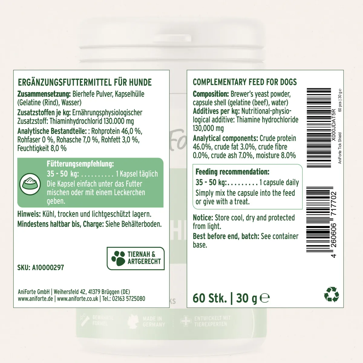 AniForte® ZeckenSchild Kapseln für grosse Hunde - Zecken