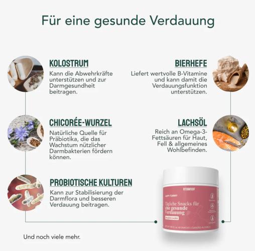 Vitawoof Happy Tummy Hundesnack für empfindliche Verdauung 180 g