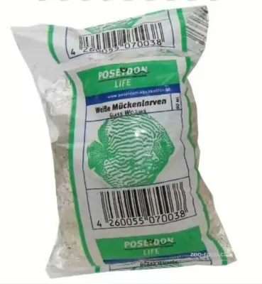 Lebendfutter: Weiße Mückenlarven 90 ml lebend in PE-Beutel