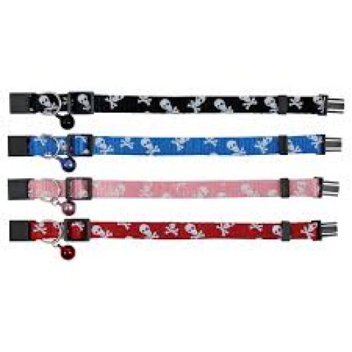 Trixie Kätzchenhalsband, Totenkopfmotiv (VE=4), mit Totenköpfe