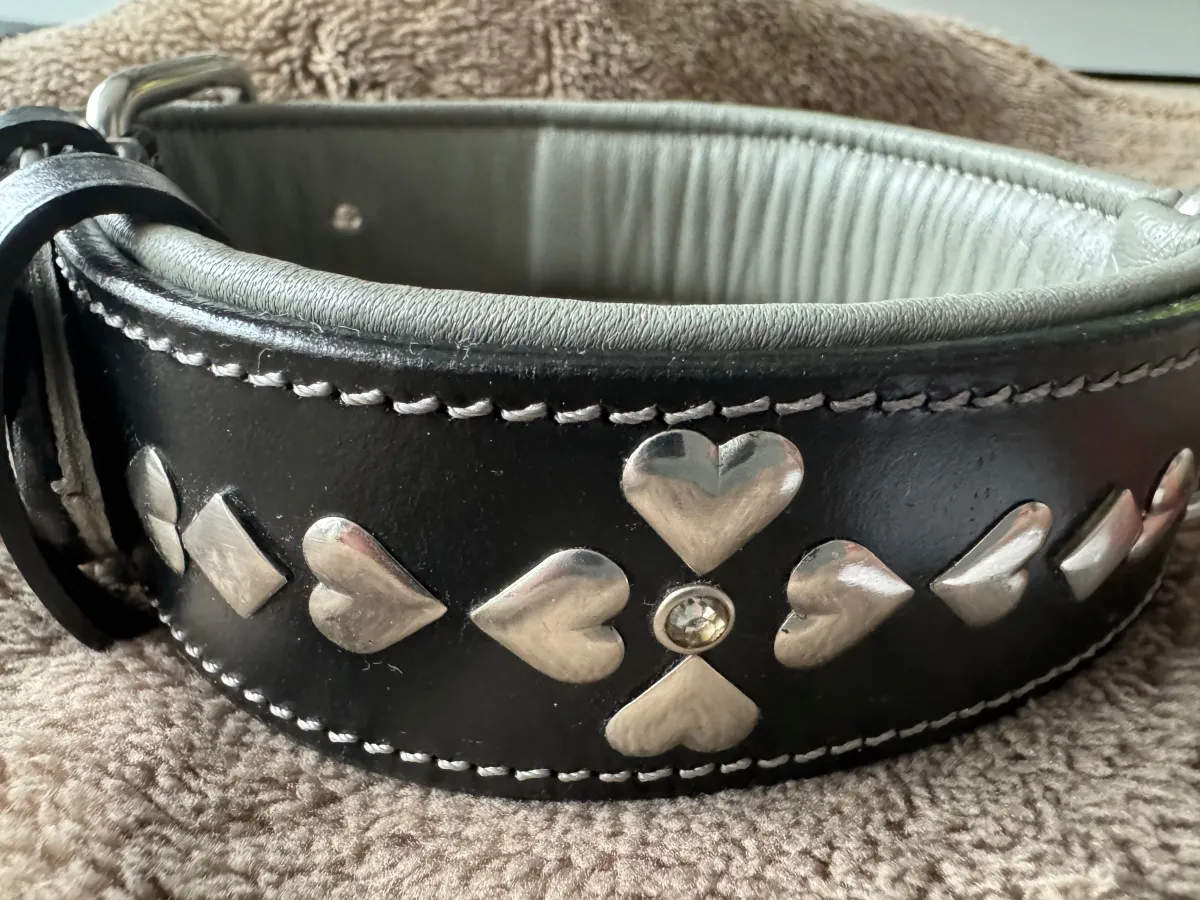 Swiss Design Lederhalsband Black Heart 50cm