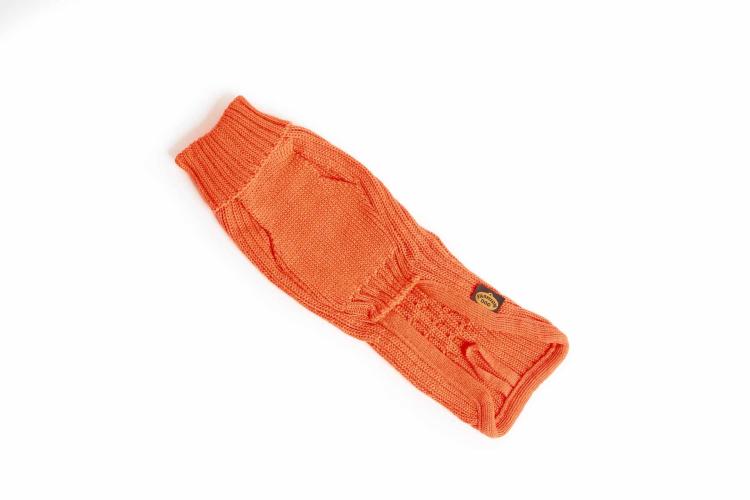 Hundestrickpullover orange Grösse 30 - Zopf Merinowolle Acryl - Fashion Dog