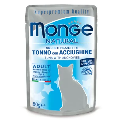 Monge Natural Cat Adult Tuna & Anchovies 80 g Nassfutter