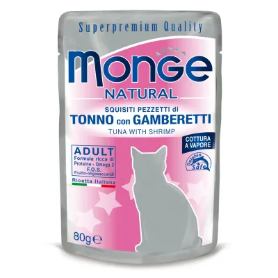 Monge Natural Cat Adult Tuna & Shrimps 80 g Nassfutter
