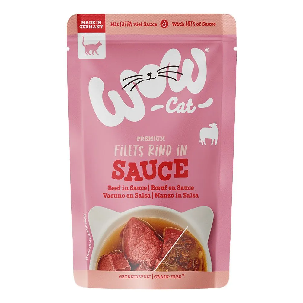WOW Cat Rind in Sauce Katzenfutter Beutel 85 g