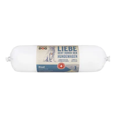 naturaDog Rind mit Reis Terrine Nassfutter für Hunde 400g