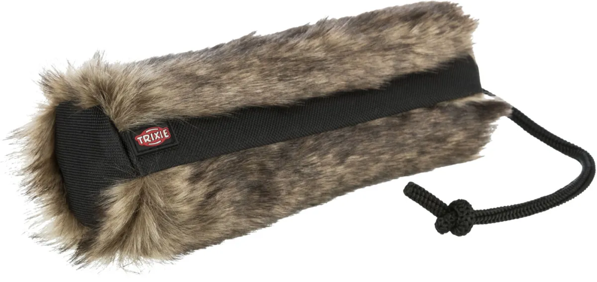 Fell-Futterdummy Plüsch – Kaninchenfell-Optik, schwarz Ø 6 × 20 cm - TRIXIE