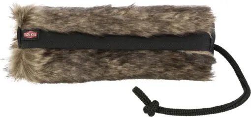 Fell-Futterdummy Plüsch – Kaninchenfell-Optik, schwarz Ø 6 × 20 cm - TRIXIE