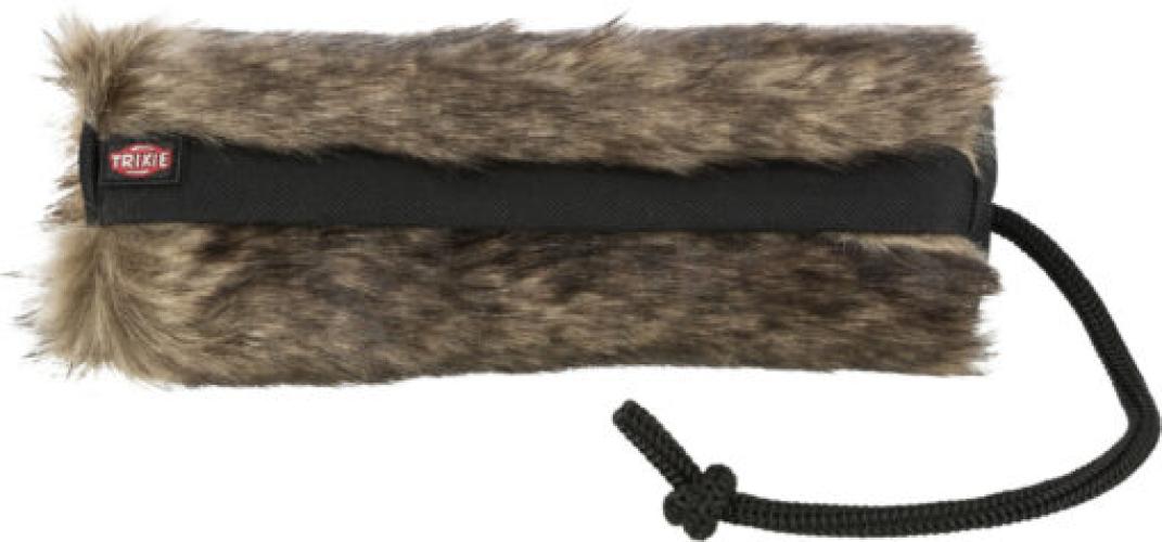 Fell-Futterdummy Plüsch – Kaninchenfell-Optik, schwarz Ø 6 × 20 cm - TRIXIE