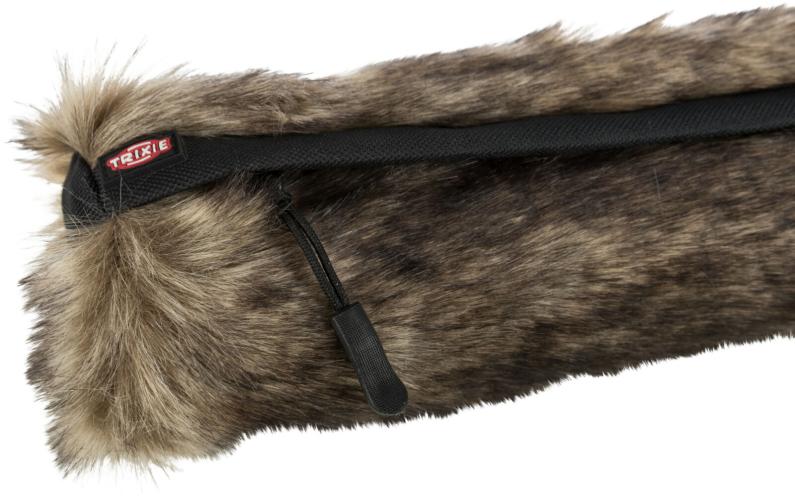 Fell-Futterdummy Plüsch – Kaninchenfell-Optik, schwarz Ø 6 × 20 cm - TRIXIE