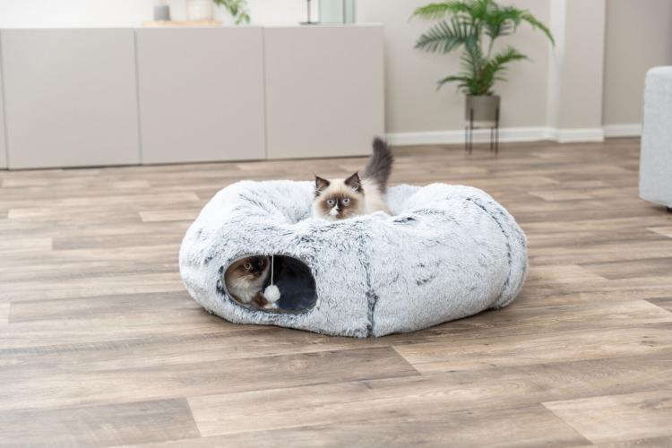 Spieltunnel/-donut Harvey, Plüsch, ø 25×160cm, grau TRIXIE