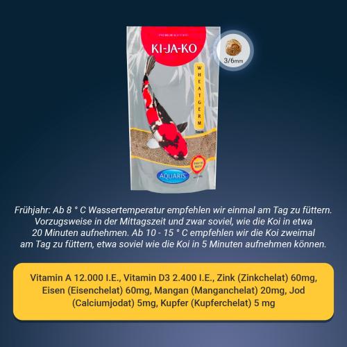 KI-JA-KO Wheatgerm Koi Futter 3mm 500g Frühjahr Herbst