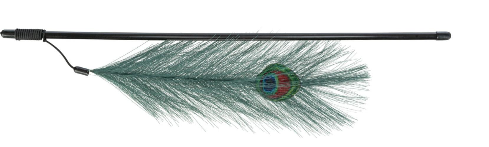 Trixie Spielangel mit Pfauenfeder 47cm Katzenspielzeug