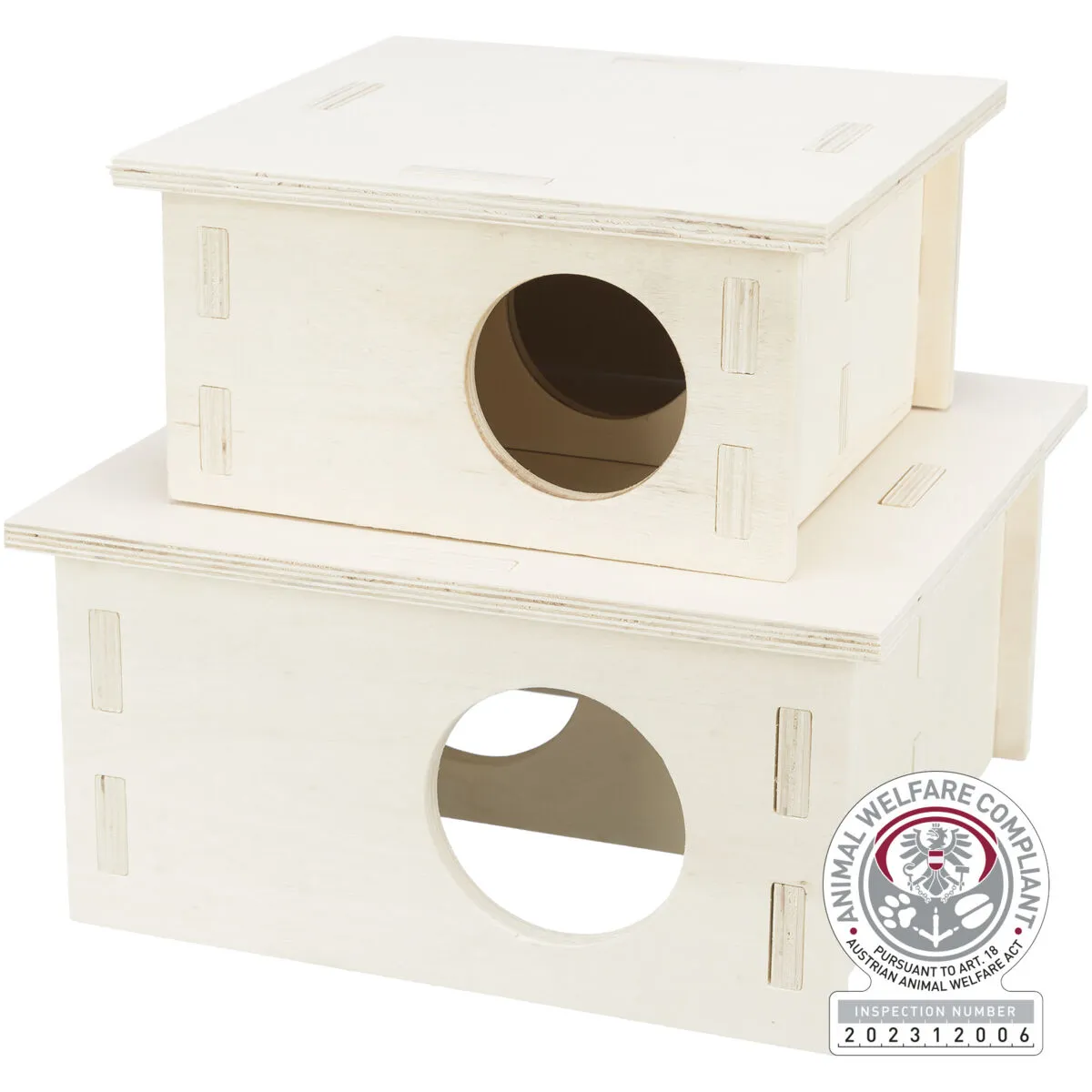 TRIXIE Mehrkammerhaus Holz 2 Kammern 20 × 10 × 20 cm