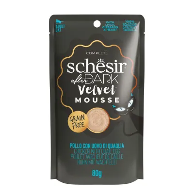 Schesir After Dark Huhn & Wachtelei Katzenfutter 12x80 g