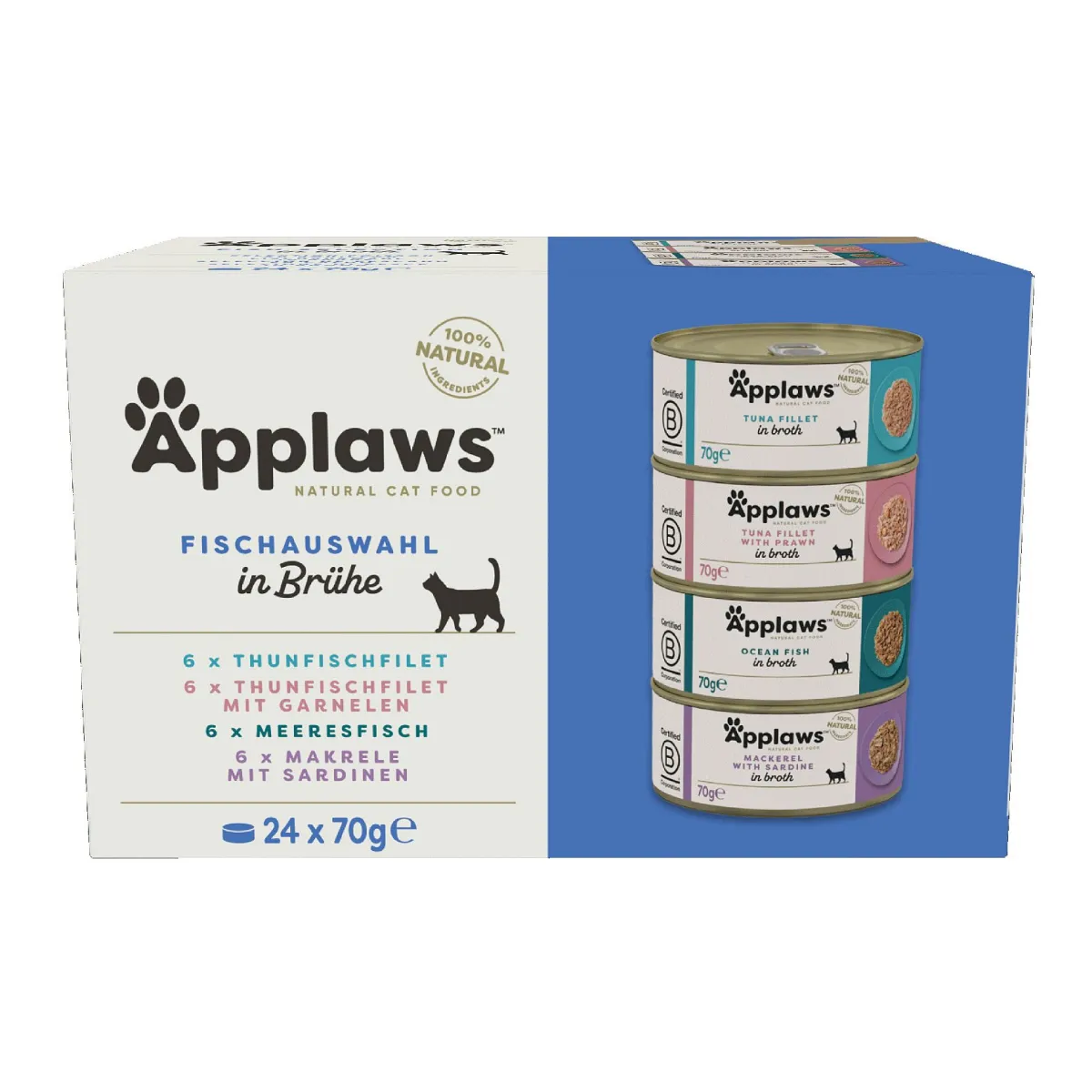 Applaws Fisch Selection 24x70g Nassfutter Katze Multipack