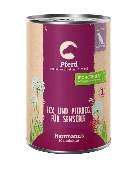 Herrmann’s Pferd mit Süsskartoffel und Zucchini 400g