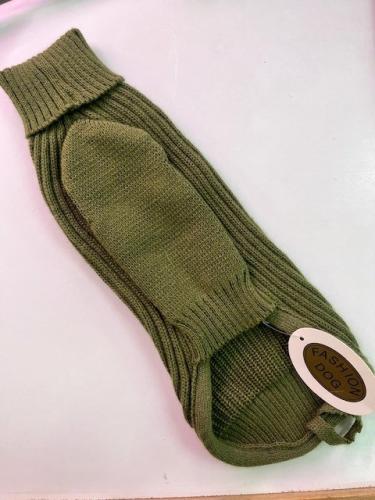 Hundepullover Olivgrün Wolle & Acryl -  Grösse 65 - Fashion Dog