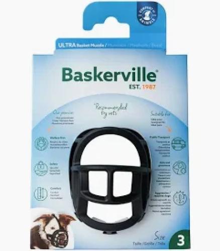 Baskerville Ultra Muzzle – Maulkorb Größe 3 für Hunde, 7 cm Länge, 22 cm Umfang