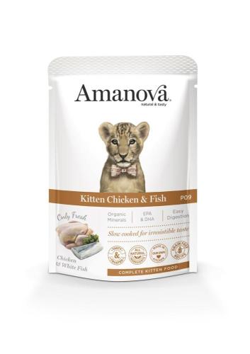 Amanova Kitten Pouch Huhn & weisser Fisch GF 12 x 100g