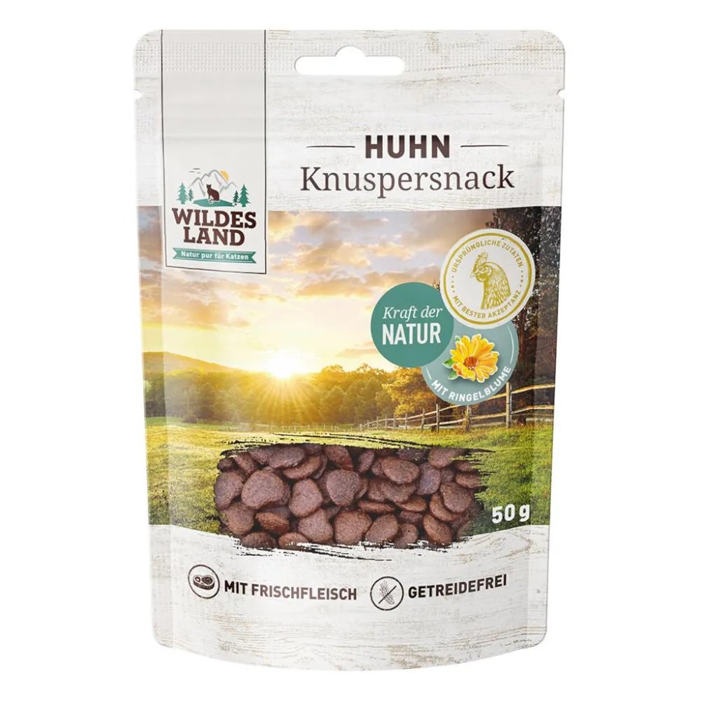 Wildes Land Knuspersnack Huhn mit Ringelblume Bio GF 50g