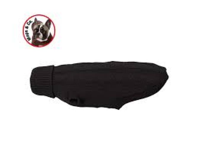 Fashion Dog Hundestrickpullover Nero Zopf Merinowolle schwarz Grösse 21