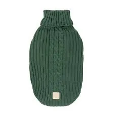 Fashion Dog Hundestrickpullover Nero Zopf Merinowolle Verde Grösse 90