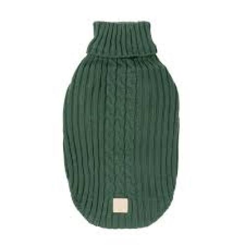 Fashion Dog Hundestrickpullover Nero Zopf Merinowolle Verde Grösse 80