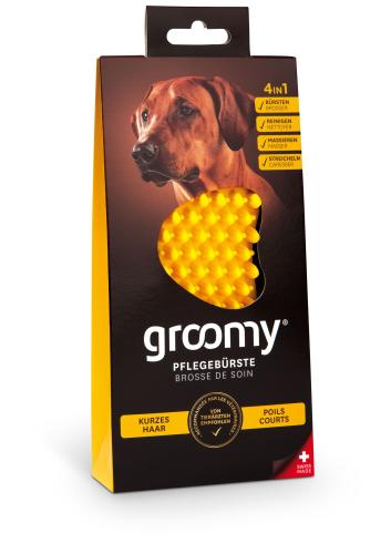 Groomy Hundebürste Kurzhaar 4in1 Silikon Pflegebürste