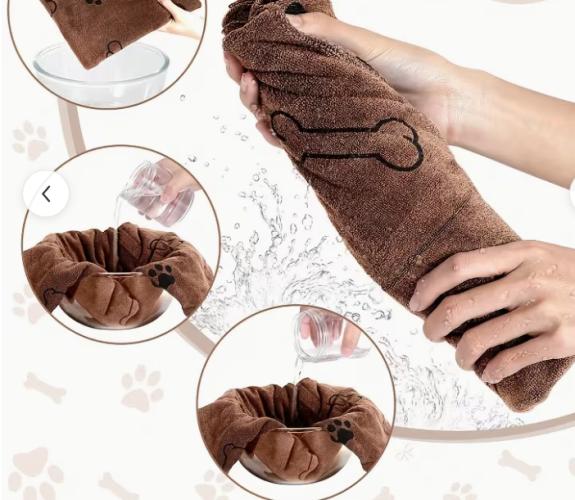 Mikrofaser Hundetuch Pfotenreinigung Braun 100x35 cm