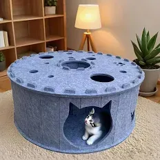 Katzen Baby House rund/grau