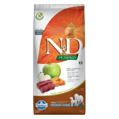 N&D Pumpkin Canine Hirsch Apfel Adult Medium Maxi 12 kg