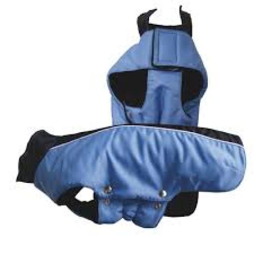 Nobby Hundemantel Grösse 28cm mit Kapuze blau wasserabweisend