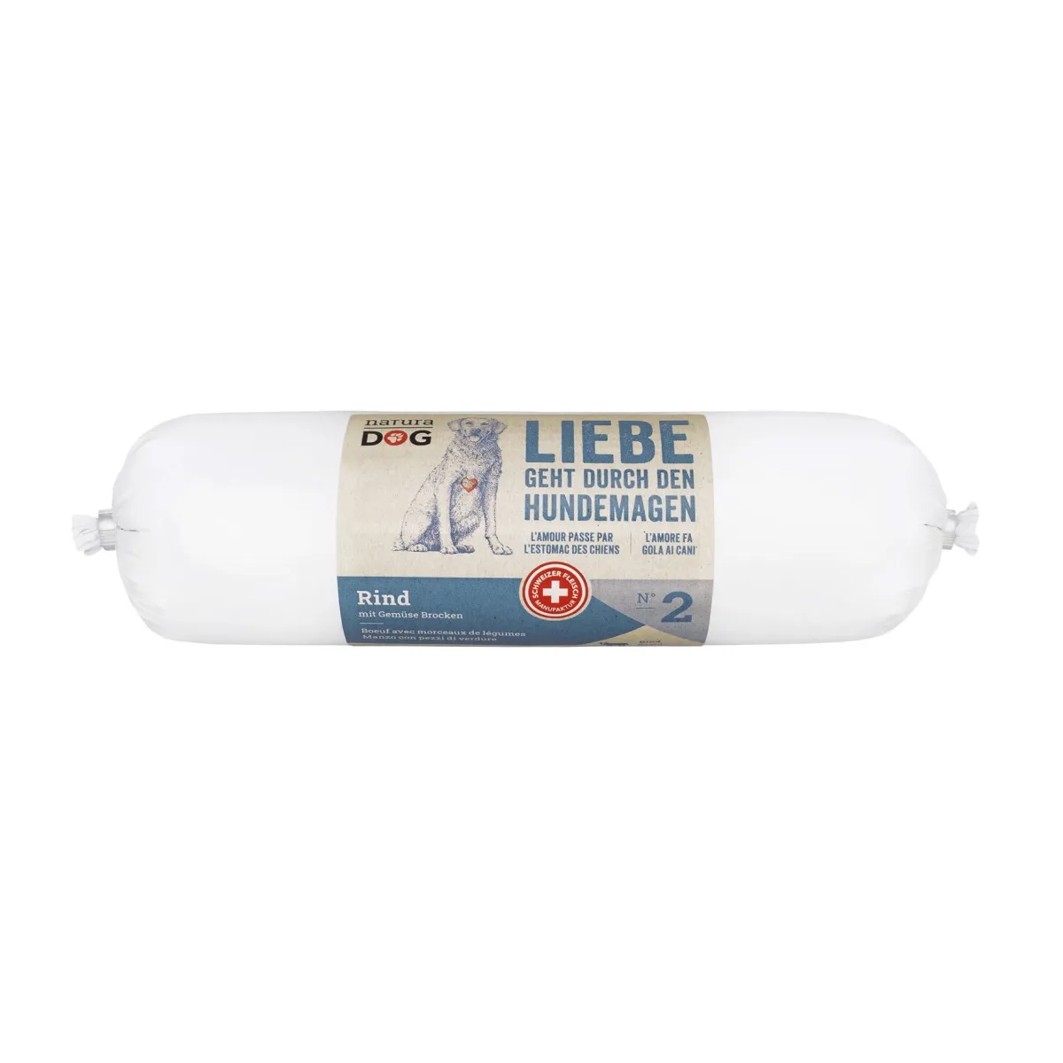 naturaDog Rind mit Gemüse Brocken Nassfutter 400g