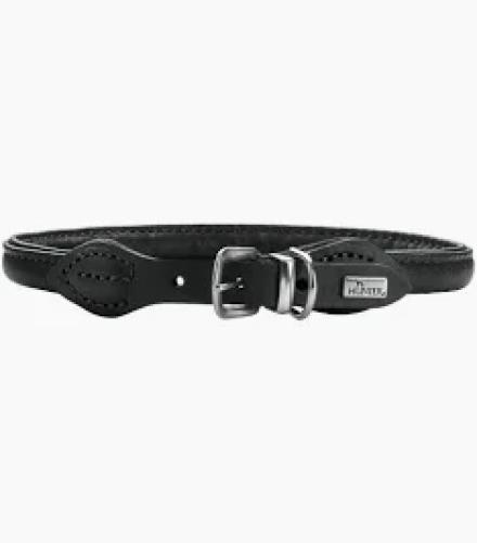 hunter-round-soft-lederhalsband-l-schwarz-55-cm-164176