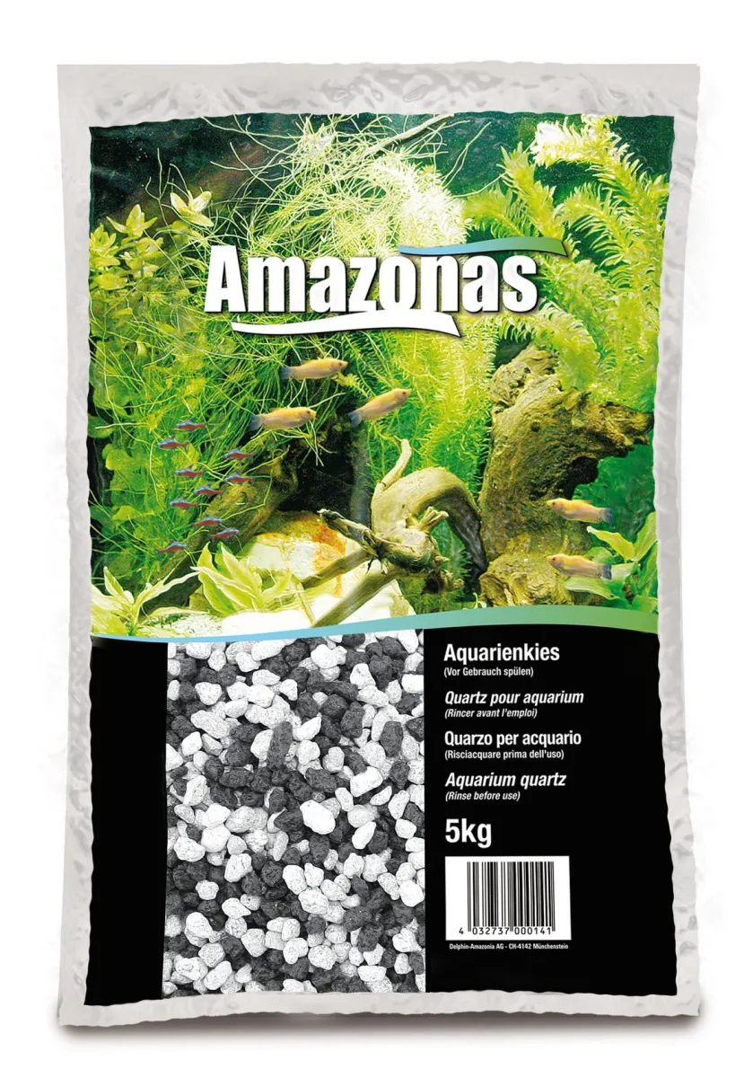 Aquarienkies Amazonas schwarz-weiss 2–3 mm 5 kg