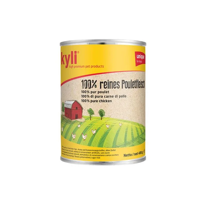 kyli 100 % Pouletfleisch Nassfutter für Hunde 800 g