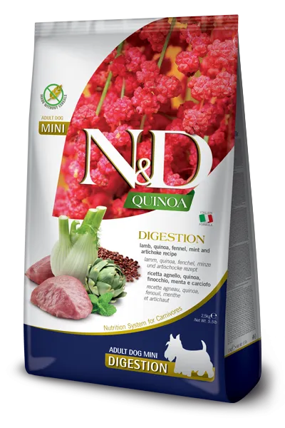 Farmina N&D Quinoa Digestion Lamm Adult Mini Diätfutter 800 g